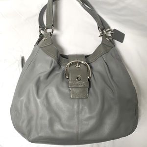 Coach Soho Lynn Grey Leather Hobo Bag